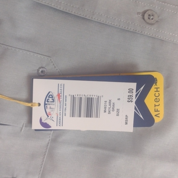 Aftco NWT gray fishing shirt size small - Picture 3 of 4